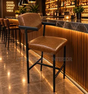 Full Leather High Bar Stool