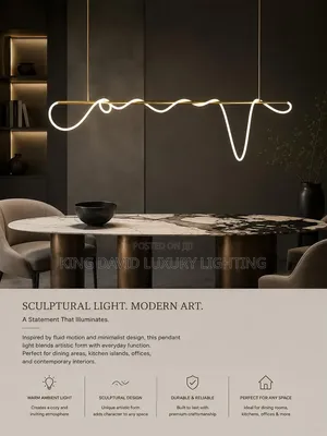 Sculptural Wavy LED Pendant Light