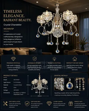 McH49/5p Crystal Chandelier