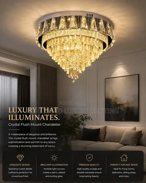 Crystal Flush Mount Chandelier