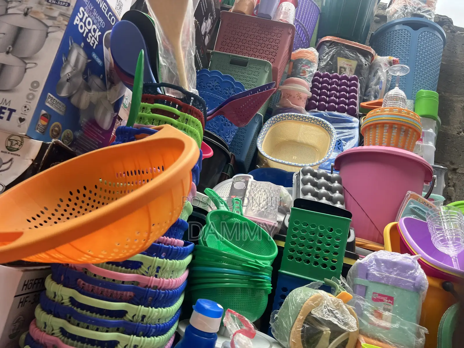 Orange Plastic Kitchen Colander