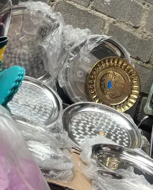 Golden-Colored Decorative Plate or Serving Tray
