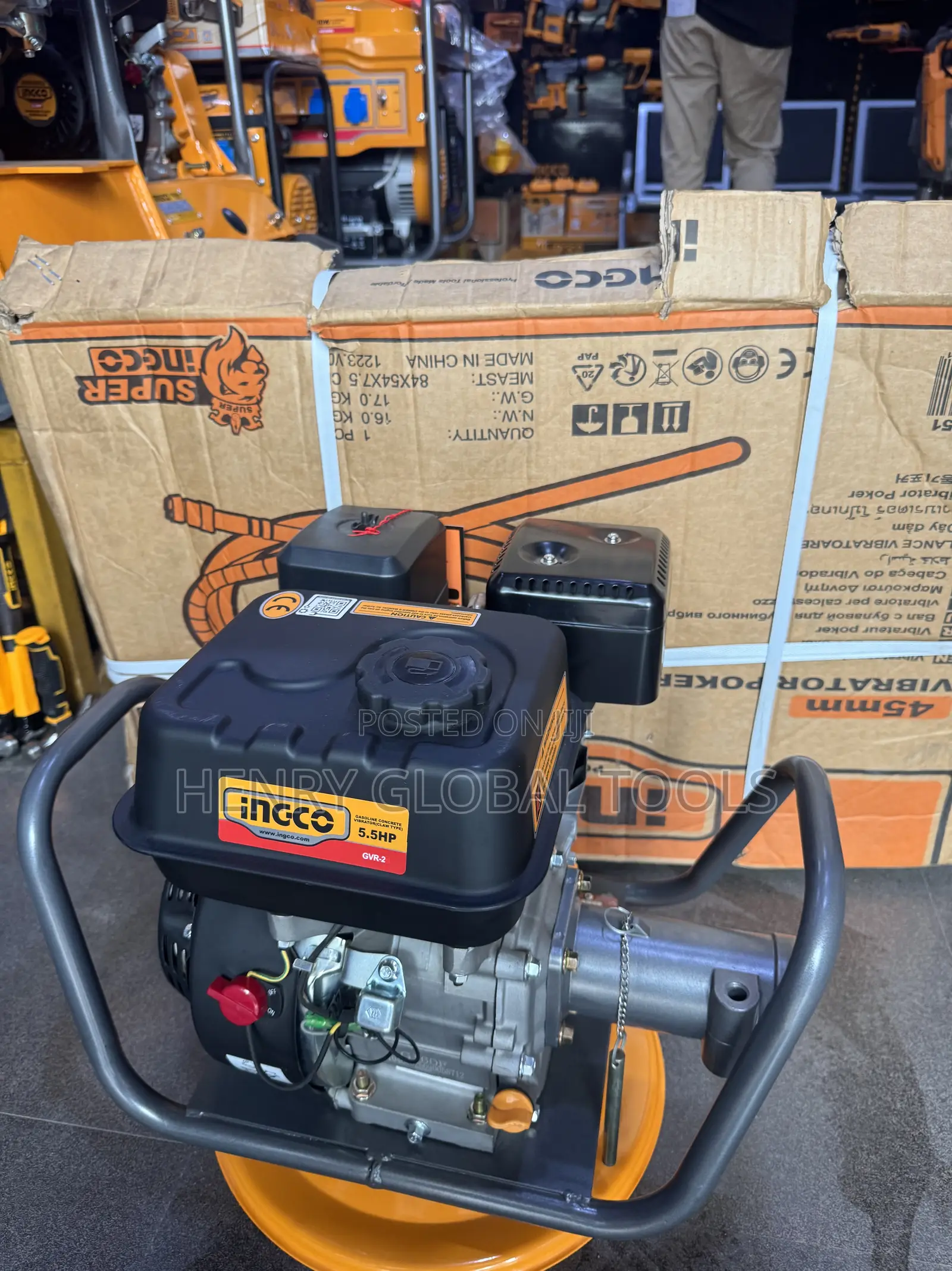 INGCO 5.5HP Petrol Concrete Vibrator – Heavy Duty