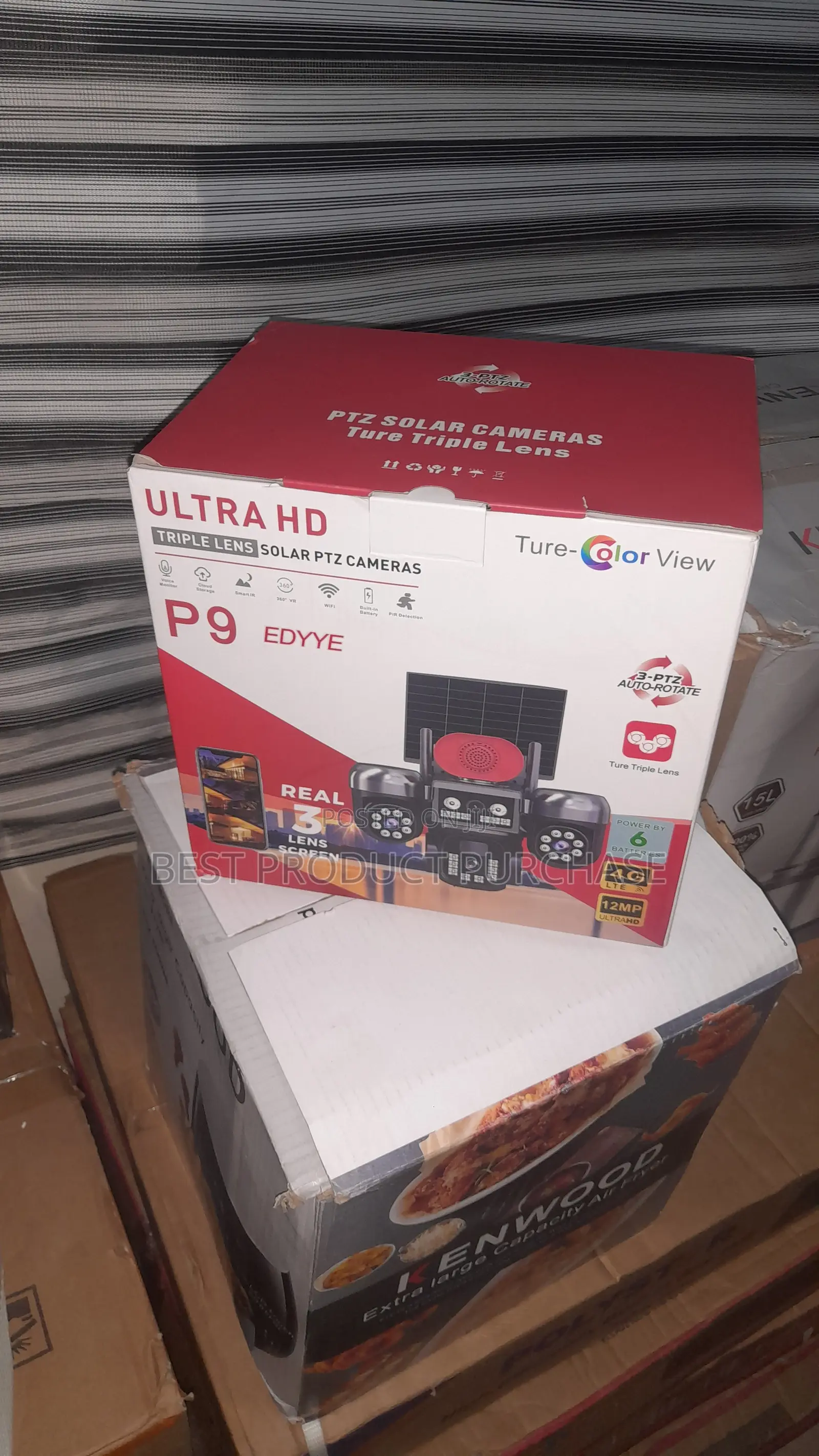 Solar Powered P9 Security Camera With Triple Lens