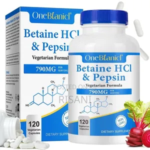 Betaine HCl 790 Mg With Pepsin, Healthy Digestion 120 Capsules