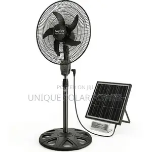 Tvvyford 18-Inch Solar Rechargeable Standing Fan With Solar Panel