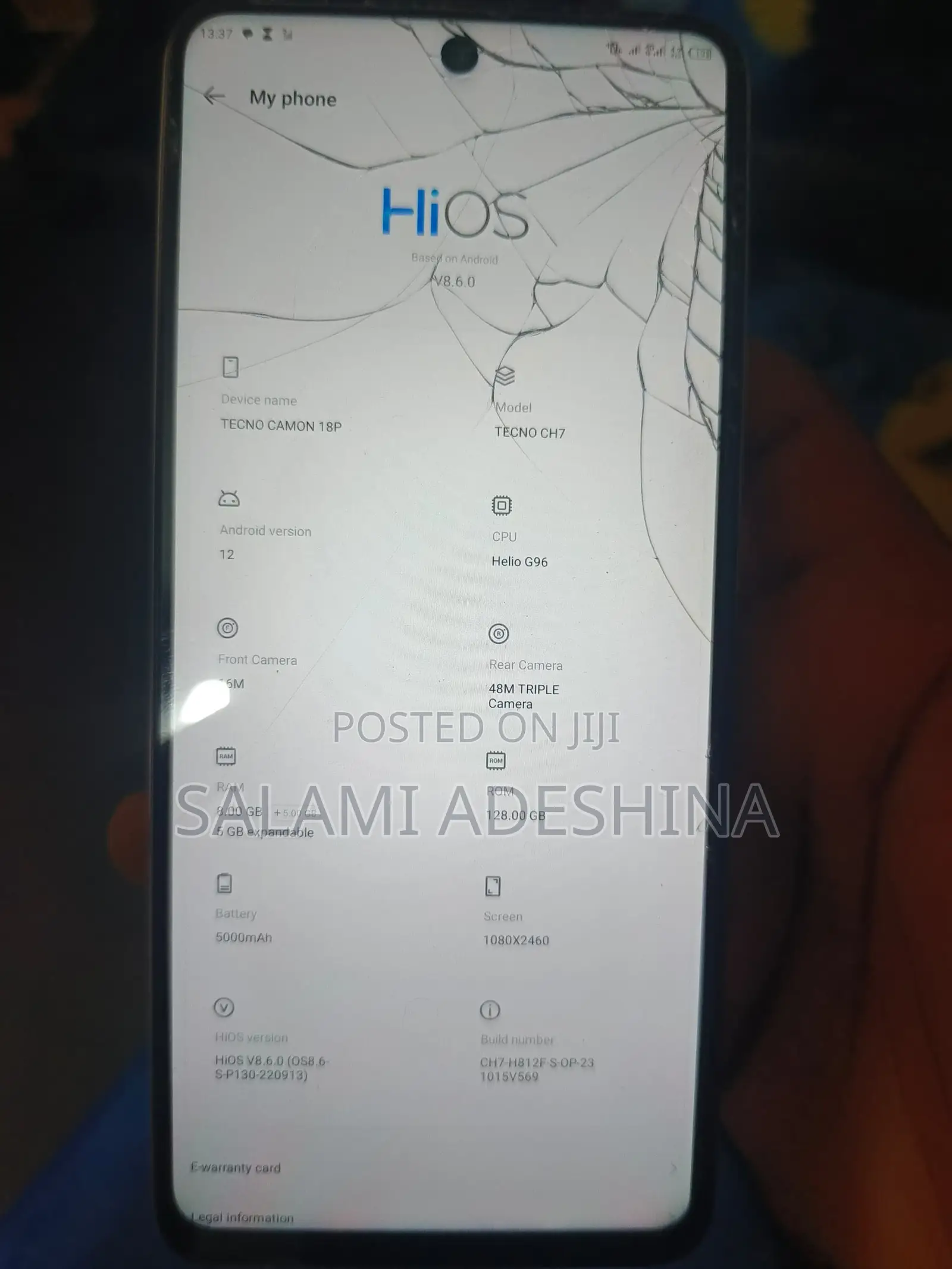 Tecno Camon 18 P 128 GB White