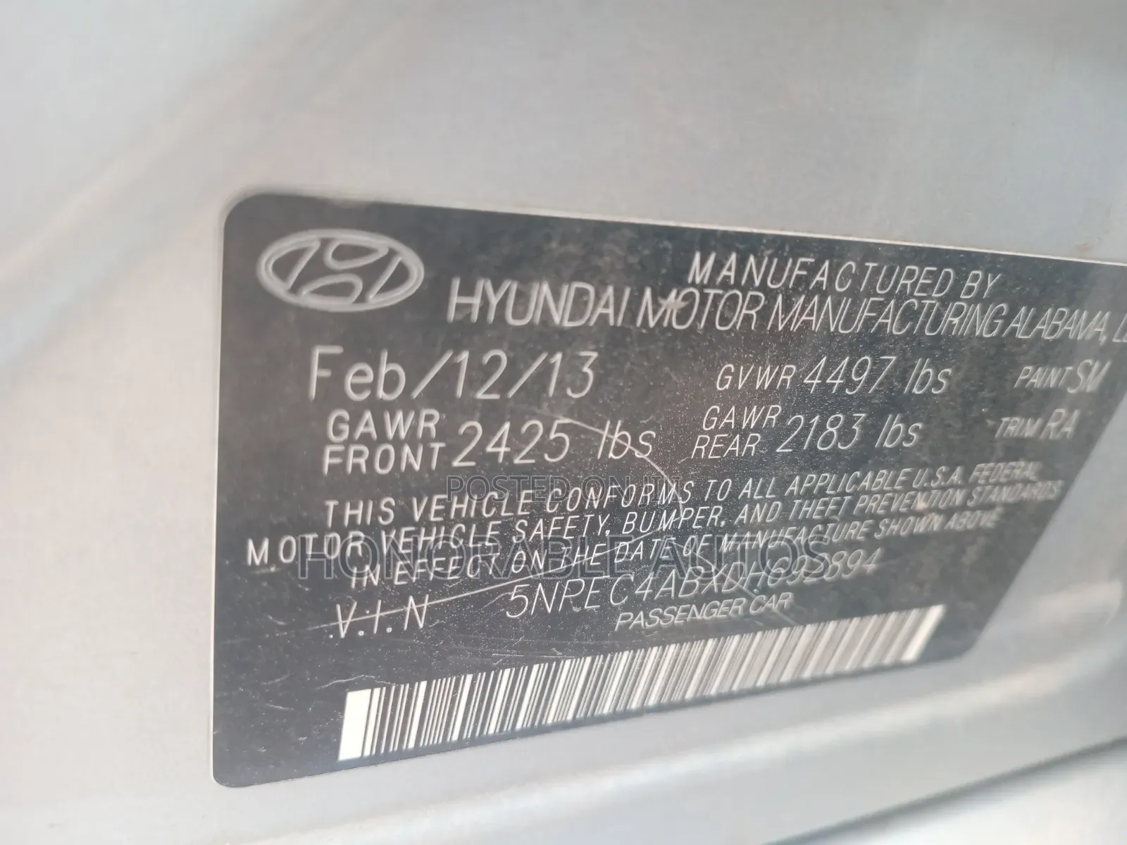 Hyundai Sonata 2013 Silver