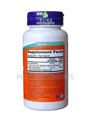 L-Opti Zinc 30mg Copper 0.3mg 100 Veg Caps_ Immune Skin Support