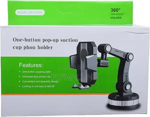 Plastic 360 Degree Car Mobile Holder Black ZP-X0566