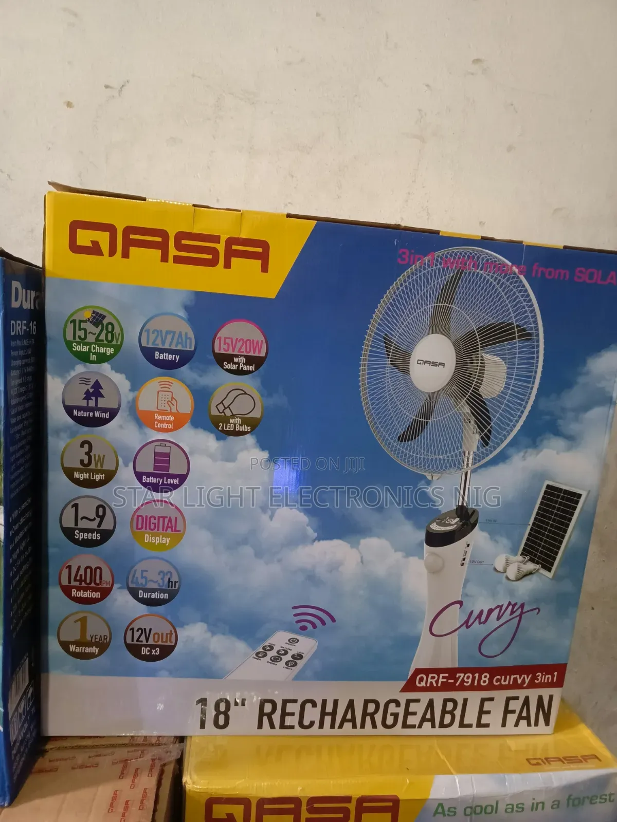 Solar Rechargeable Fan Qasa