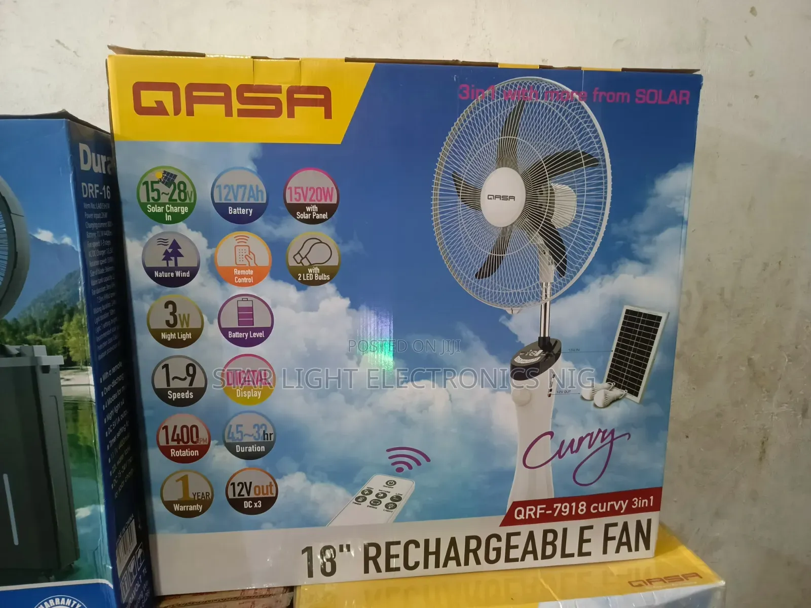 Solar Rechargeable Fan Qasa