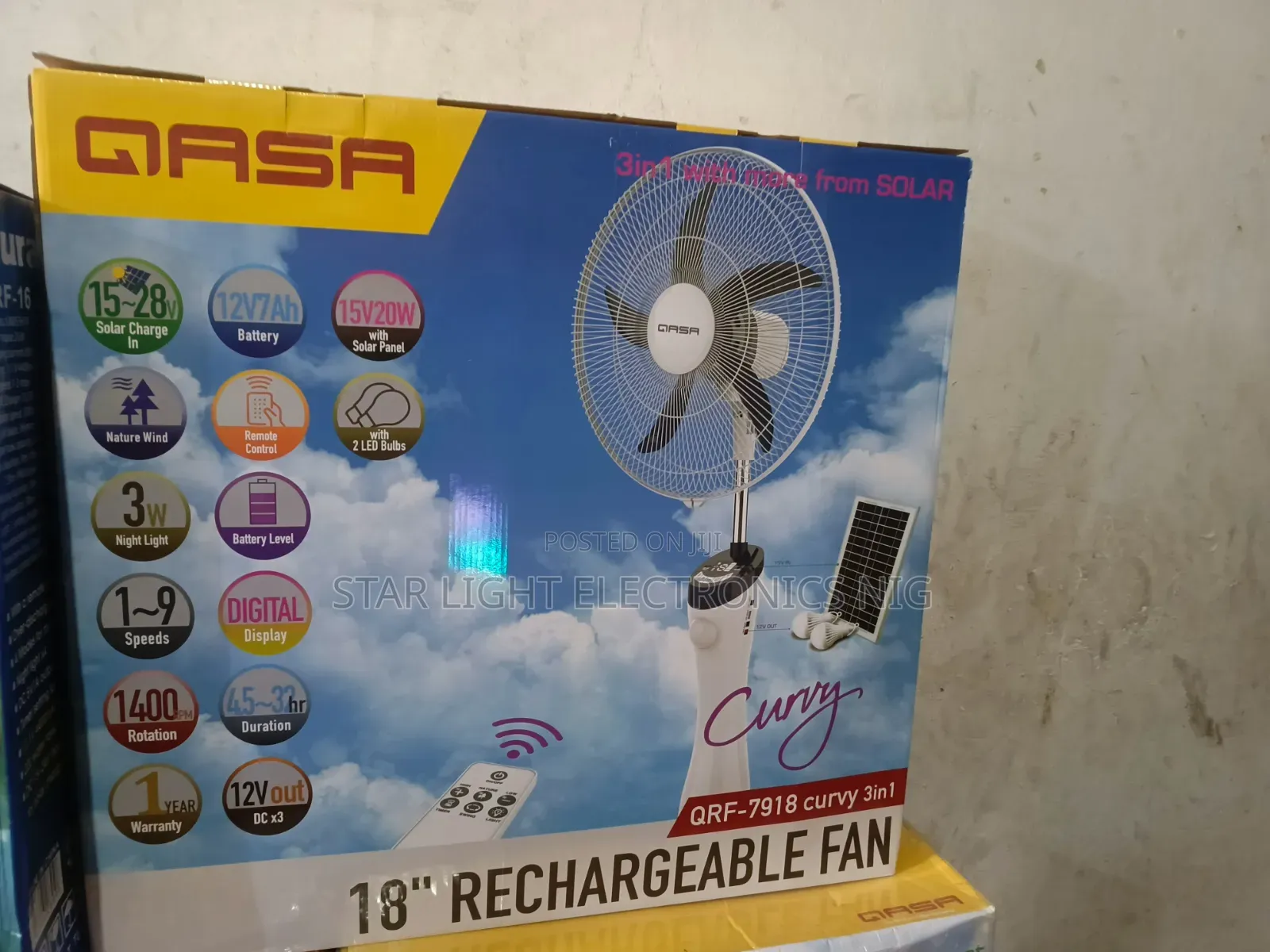 Solar Rechargeable Fan Qasa