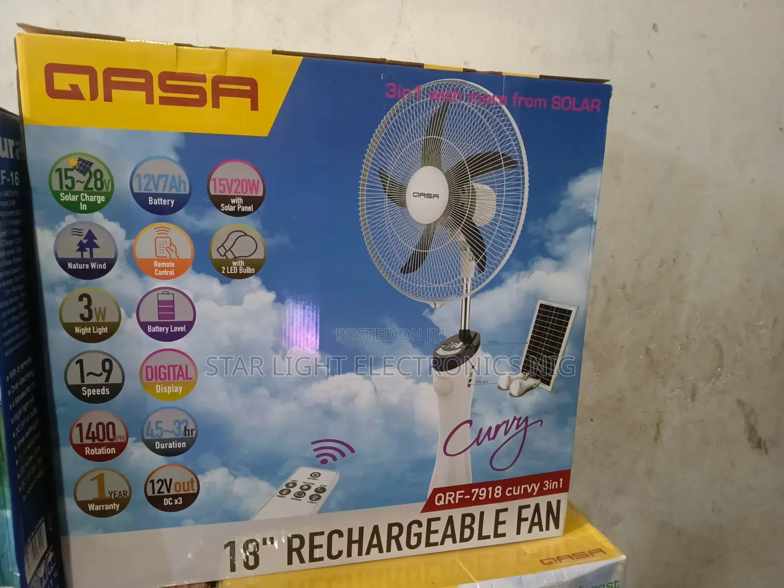 Solar Rechargeable Fan Qasa