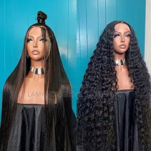 Long Straight Deep Wave Lace Front Human Hair Wig