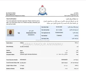 Oman 2 Years Work Visa Available With Accommodation and Flight Ticket