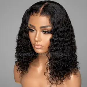 Brazilian Deep Wave Short Bob Transparent Lace Front Human Hair Wig