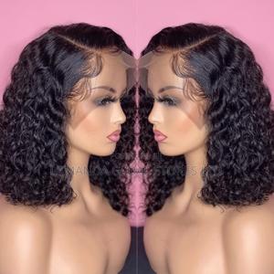 Short Deep Wave Curly Bob Lace Front Hair Wig Side Part