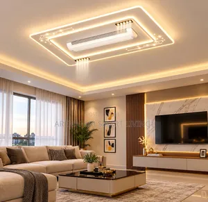 Smart Modern Bladeless LED Ceiling Fan With Light for Bluetooth Audio