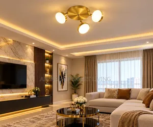 Postmodern Style Ceiling Lamp Spotlight Down Light Iron Gold