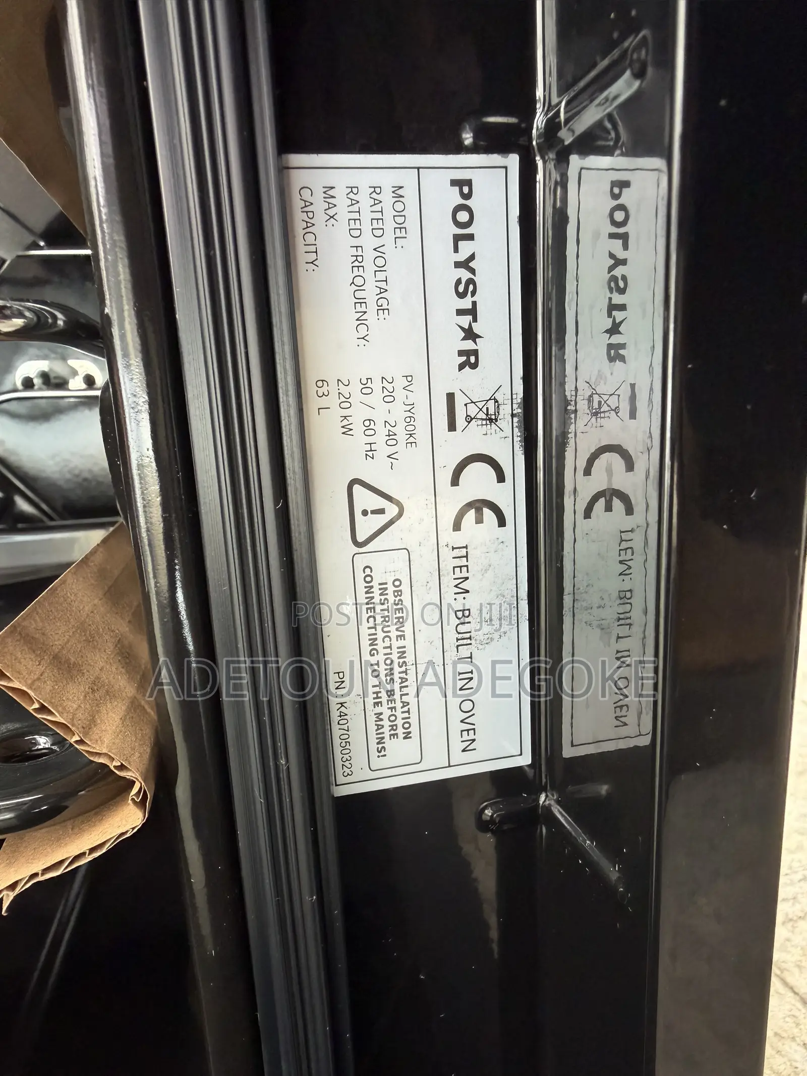 A Brand New Built in Polystar Oven ( Eletric )
