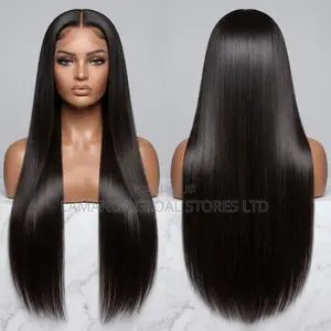 Long Bone Straight Middle Part HD Lace Front Human Hair Wig