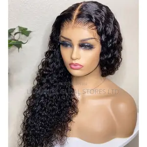 Long Deep Wave Curly Middle Part HD Lace Front Human Hair Wig
