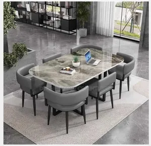 Marble Dining Set With Metal Legs