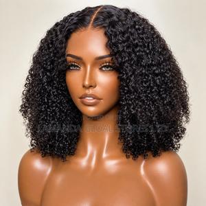 Short Kinky Curly Middle Part HD Lace Front Human Hair Wig