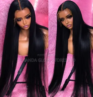 Long Silky Straight Middle Part HD Lace Front Human Hair Wig