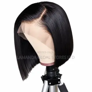 Short Straight Blunt Cut Side Part HD Lace Front Bob Wig