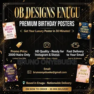 Premium Birthday Poster Design - 30 Mins Delivery - Enugu