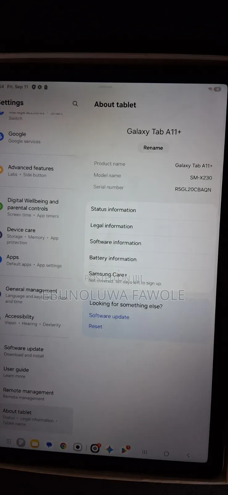 Samsung Galaxy Tab A11+ 128 GB Silver
