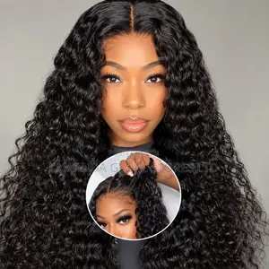 Long Deep Wave Middle Part HD Lace Front Human Hair Wig