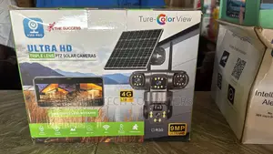 Solar Powered 3 Lens PTZ CCTV Camera