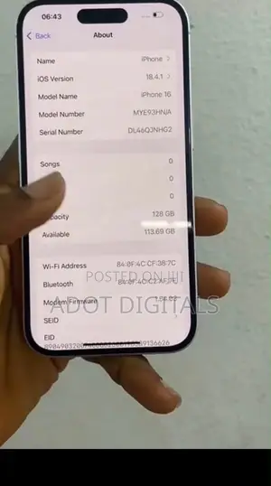 Apple iPhone 16 128 GB White