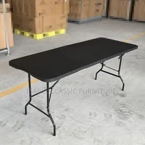Imported Black Rectangular 6ft Foldable Table
