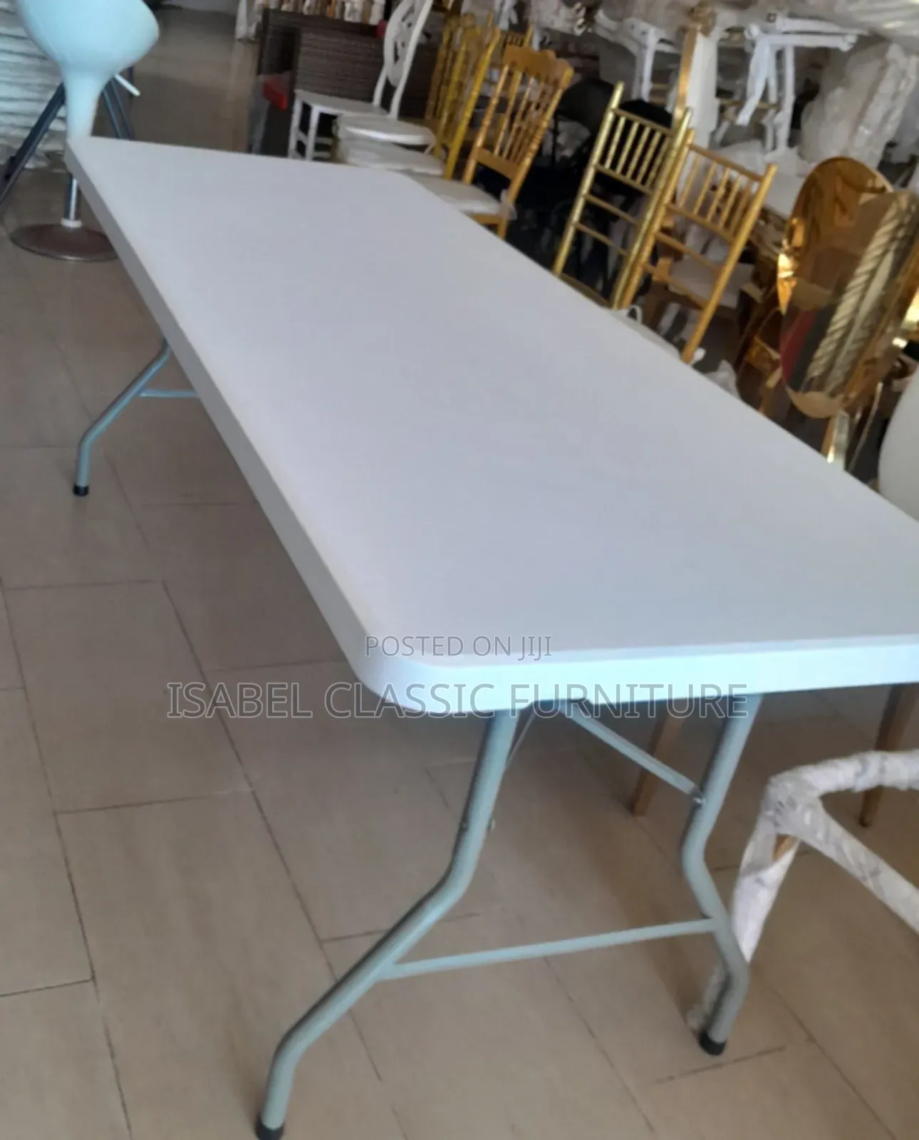Imported Black Rectangular 6ft Foldable Table
