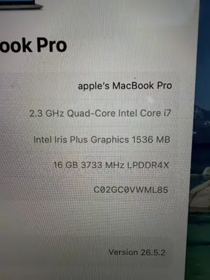 Laptop Apple MacBook Pro 2020 16GB Intel Core i7 SSD 512GB
