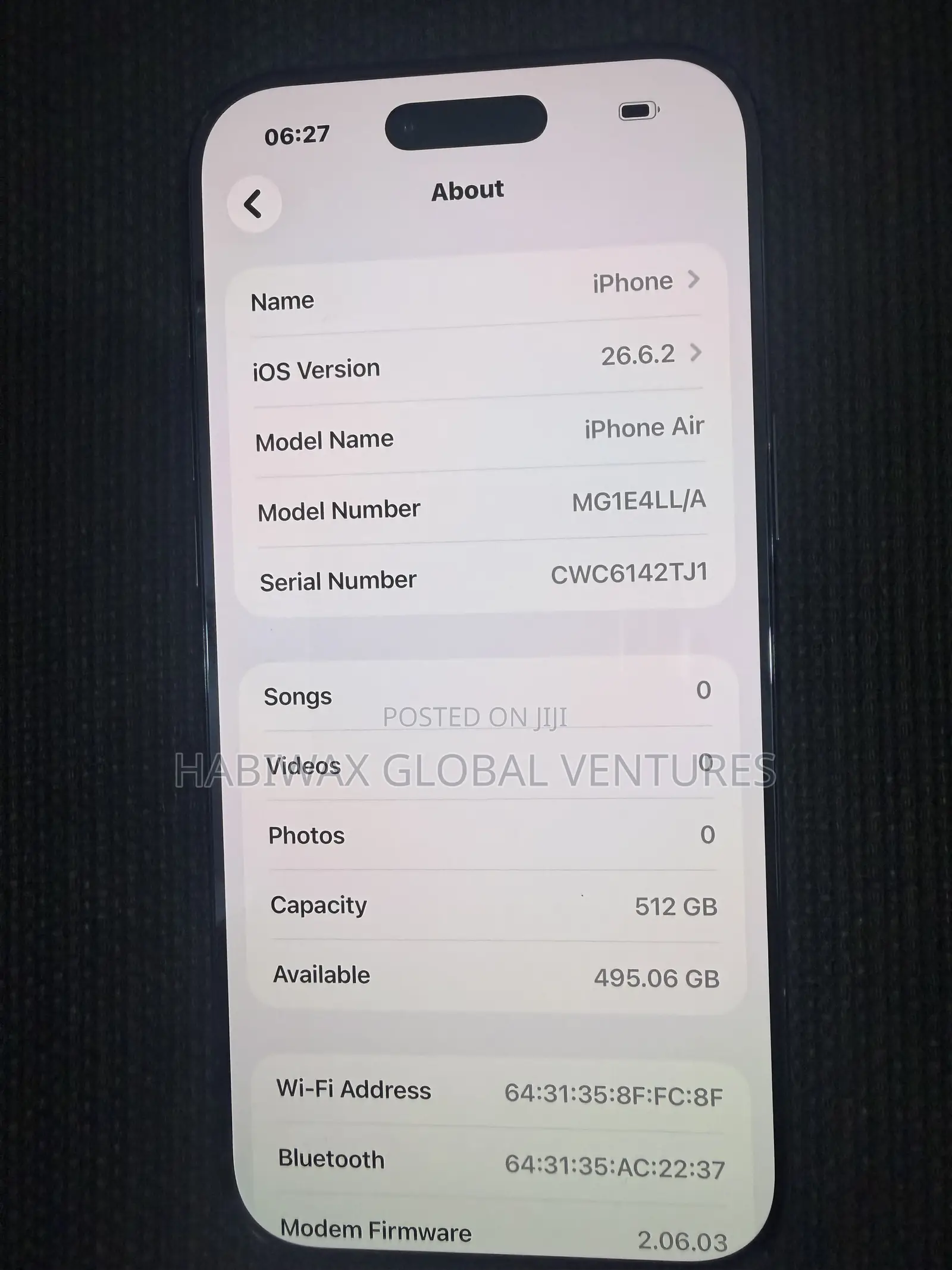 Apple iPhone Air 512 GB Black