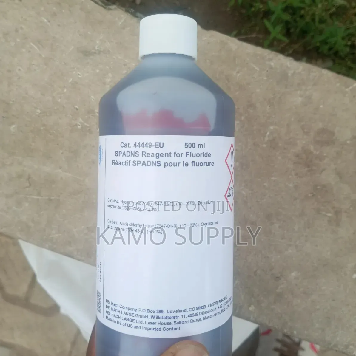 Hach SPADNS Fluoride Reagent Solution 500Ml. Range:0.02 - 2.00mg/L