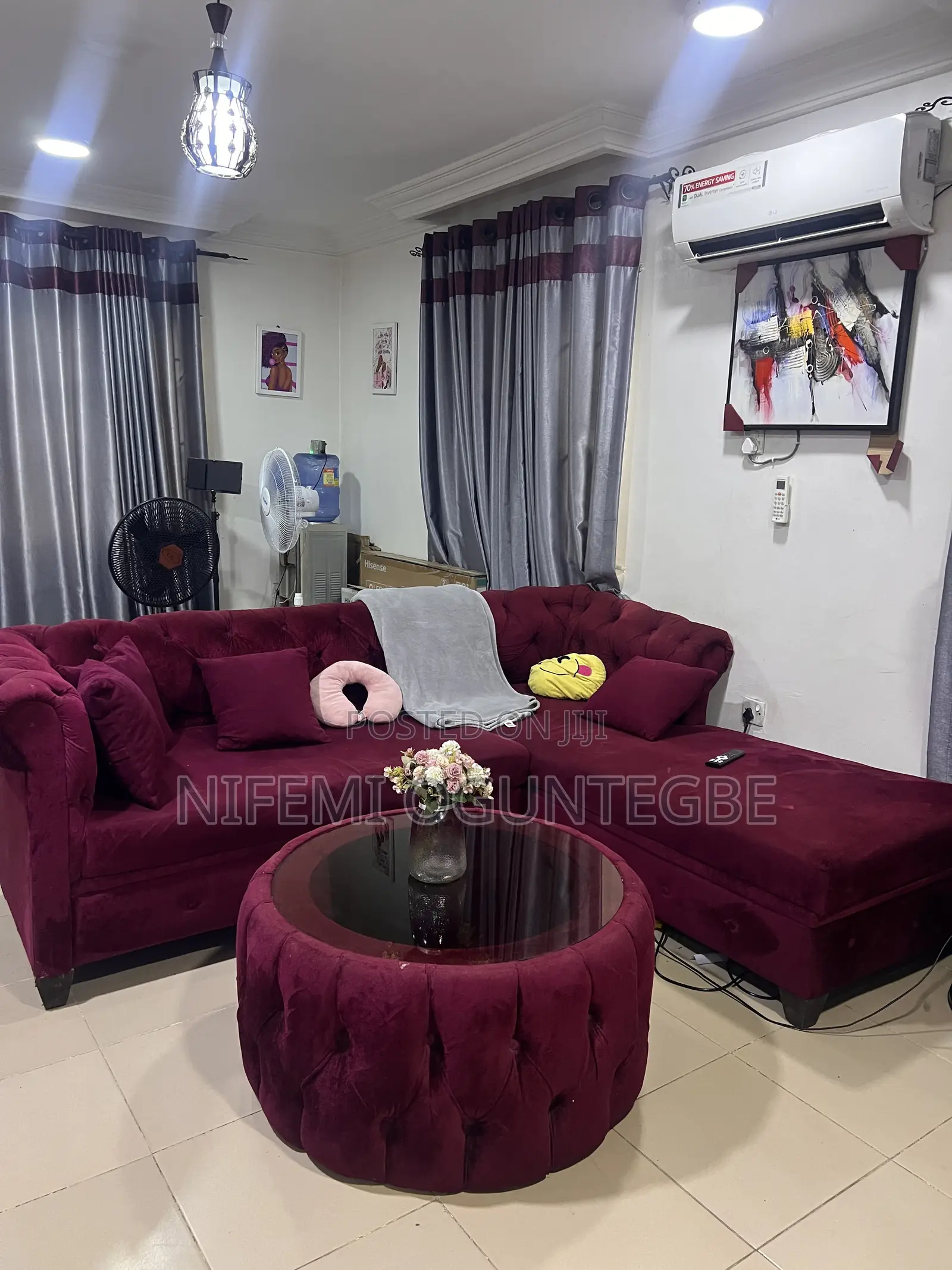 L Shape Sofa With Tinted Glass Coffee Table
