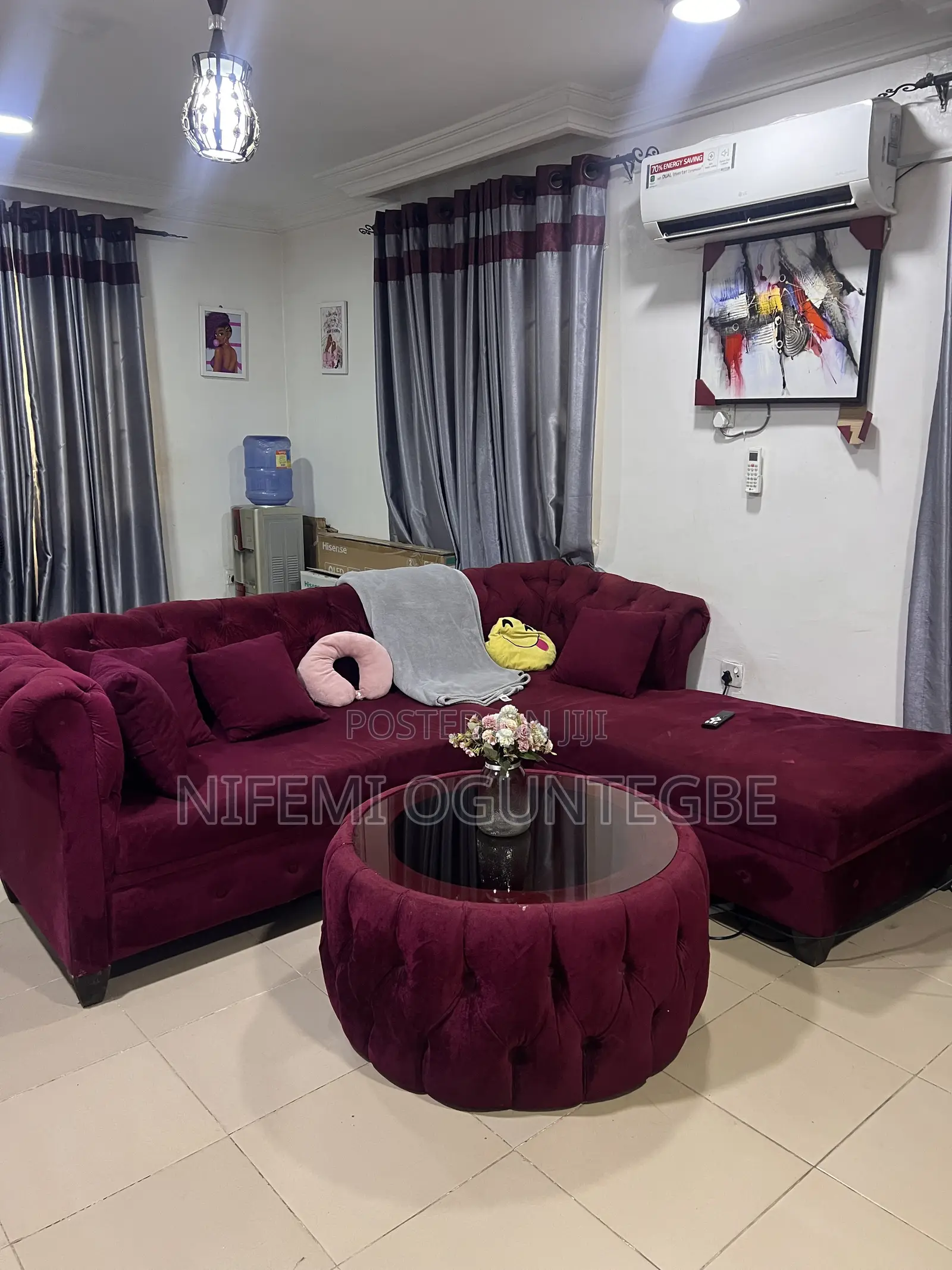 L Shape Sofa With Tinted Glass Coffee Table