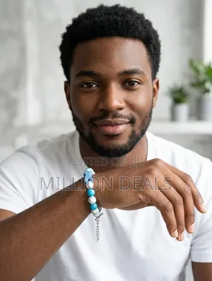 Trendy Blue Classic Men's Link Bracelet