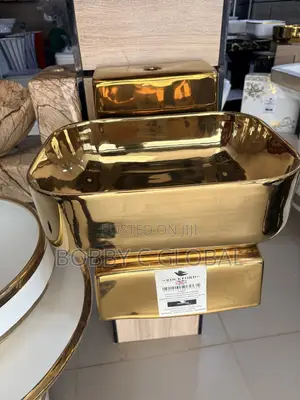 Square Shape Gold Wall-Hung Basin