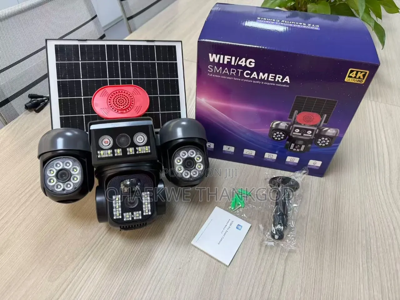 Triple Lens Solar Camera With 3-PTZ Auto-Rotate