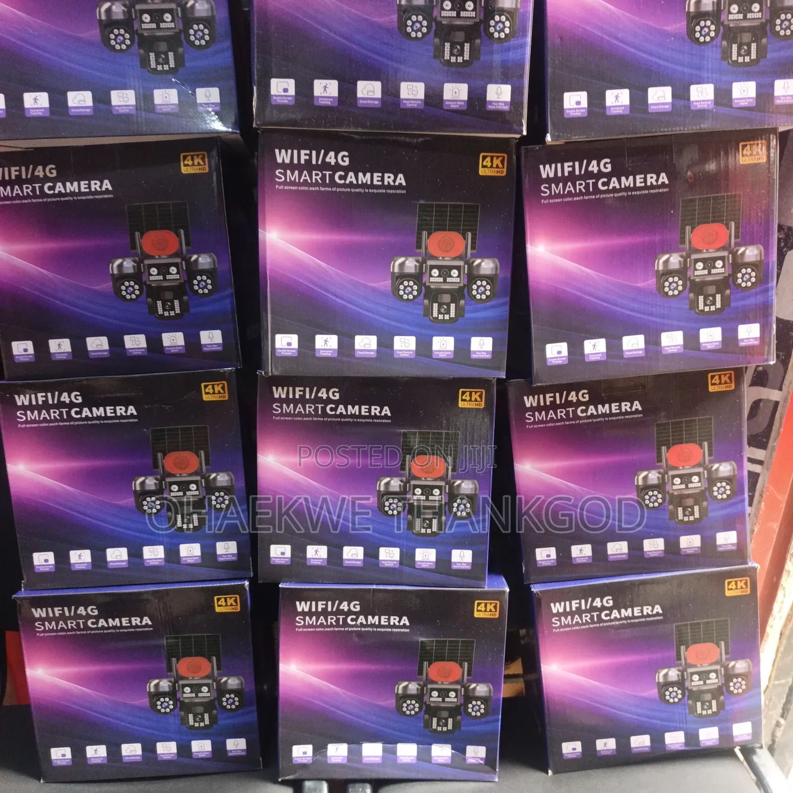 Triple Lens Solar Camera With 3-PTZ Auto-Rotate