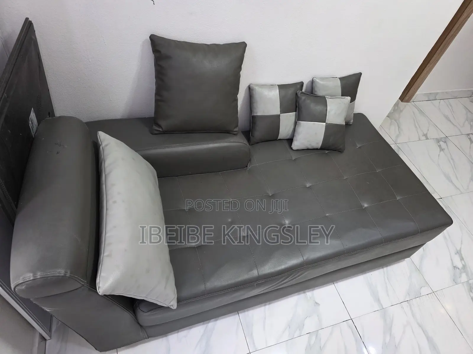 5 Seater L Shape Leather Sofa