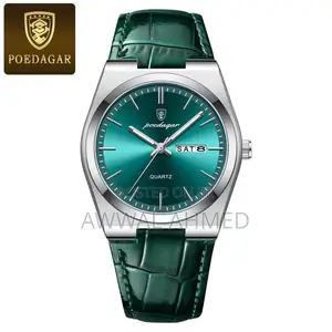 POEDAGAR Leather Wristwatch