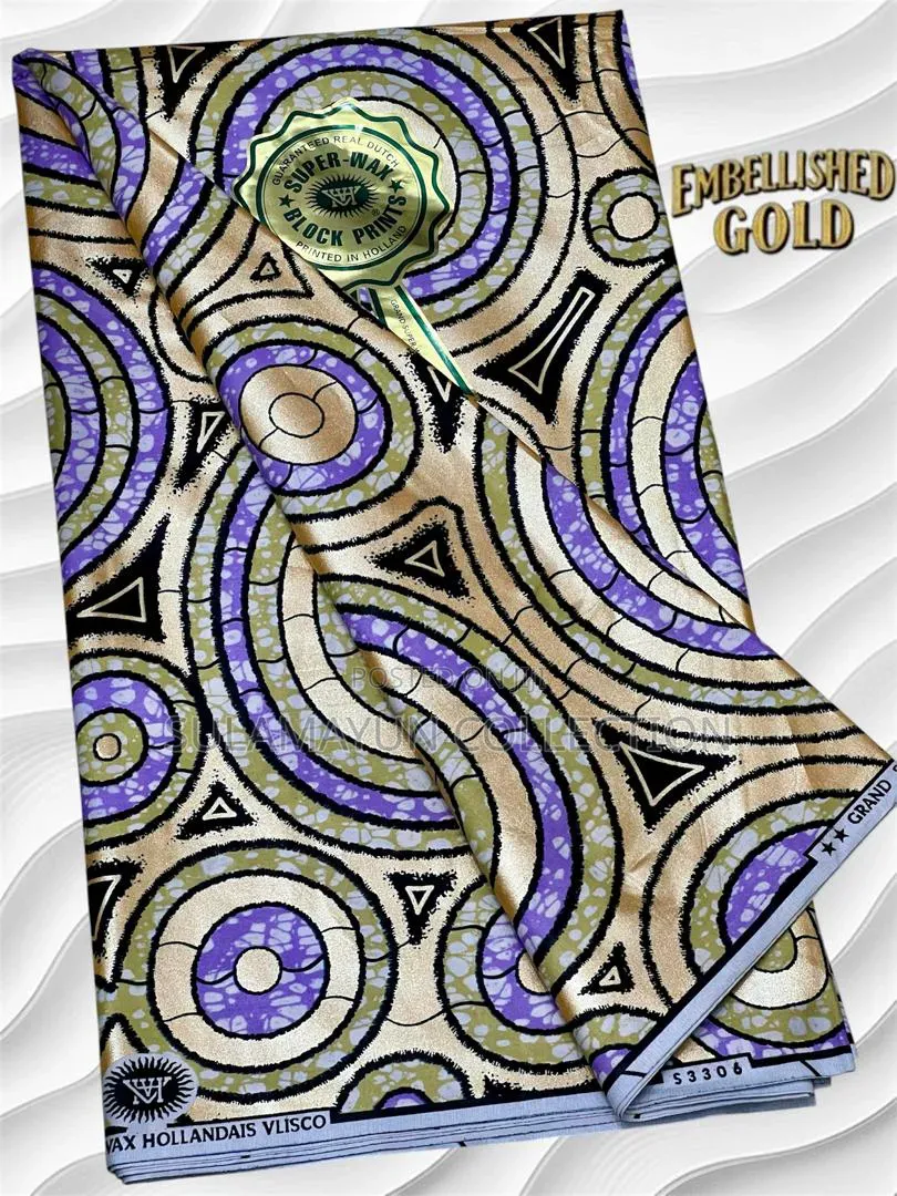 Embellished Gold Ankara Fabrics